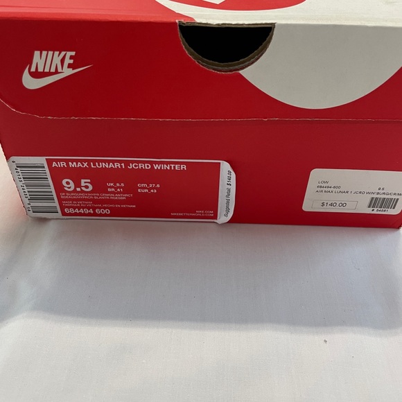 Air Max 1 Lunar Jaquard Winter Men’s Sz 9.5 - Picture 6 of 6